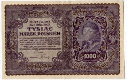 Банкнота 1000 марок 1919 года Польша