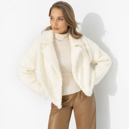 Розыгрыш. Полупальто на подкладе, Слишком заметна (белый шоколад, oversize, 50-56, нью)