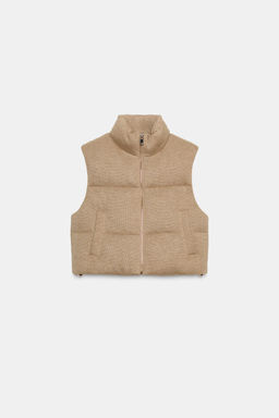 SHORT KNITTED PUFFER GILET