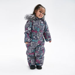 RODOS Комбинезон детский зима МРК-01д Серый/Фуксия/Ментол