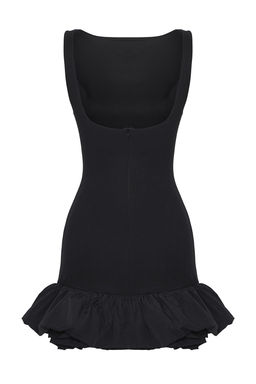 TRENDYOLMILLA Siyah Balon Etek Detayl? Ici Sort Astarl? Dokuma K?sa Elbise TPRSS25EL00059  фото 10