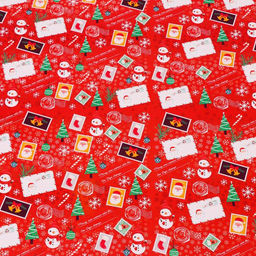 Цена за 10 шт. Бумага упаковочная новогодняя глянцевая Рождественские подарки, двусторонняя, 70?100 см