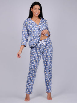 Пижама, домашний костюм ДК-515-зайцы голубой