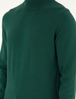 Ye_il Slim Fit Yar_m Bal_k__ Yaka Basic Triko Kazak - Pierre cardin фото 7