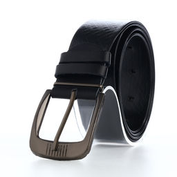 Цена за 2 шт. Ремень мужской, ширина 3.5 см, винт, один прокол, пряжка металл, чёрный