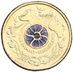 Монета 2 доллара 2024 года Австралия День памяти Животные войны