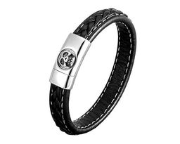 Браслет из кожи и стали, ALB121