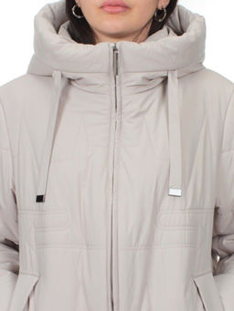 1073 LT. BEIGE Пальто зимнее облегченное женское (холлофайбер 150 гр.) - Fashion фото 3