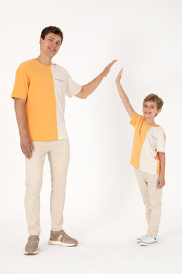 Erkek Comfort Fit Bisiklet Yaka Turuncu Ti__rt Sepette S_rpriz _ndirim