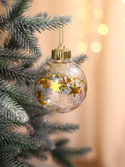 Ёлочные игрушки Льдинка - мишура, шары новогодние, d=8 см, набор 6 шт., прозрачный - Зимнее волшебство фото 7