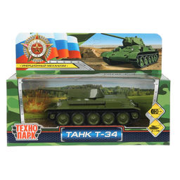 Модель металл. "Танк Т-34" 12см, зеленый (T34-12-GN, 392085) подвижная башня, в коробке