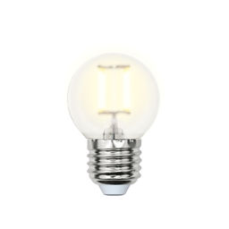 LED-G45-6W/WW/E27/FR PLS02WH Лампа светодиодная. Форма "шар", матовая. Серия Sky. Теплый белый свет. Картон. ТМ Uniel.