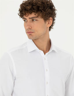 Beyaz Slim Fit Uzun Kollu G_mlek - Pierre cardin фото 2