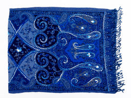 Палантин с вышивкой (шерсть 100%) № Тк903/128 - Ганг фото 2