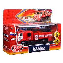 Машина металл Камаз-43502 МЧС 15,5 см, двери, подв дет, инер, кор.