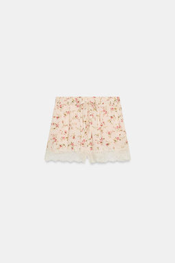 SHORTS ESTAMPADO FLORAL ENCAJE / Estampado - Zara фото 7