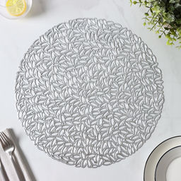 Набор салфеток сервировочных на стол Доляна «Манифик», d=38 см, 4 шт, цвет серебряный