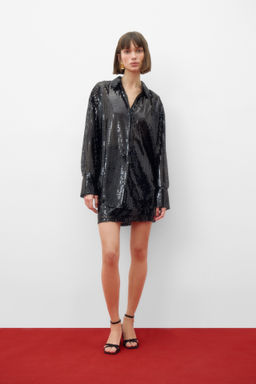 Рубашка из пайеток прямого силуэта - Mollis фото 2
