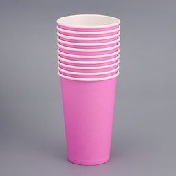 Цена за 50 шт. Стакан бумажный Розовый 400 мл, диаметр 90 мм