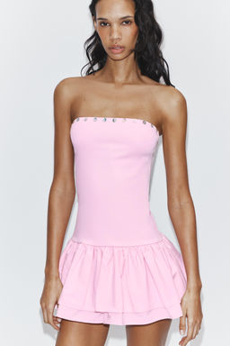 VESTIDO MINI VOLANTES / Rosa pastel - Zara фото 2