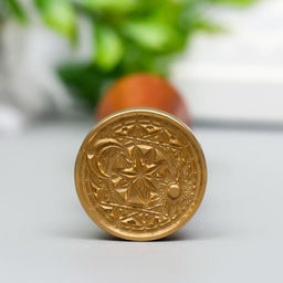 Печать для сургуча с деревянной ручкой «Месяц и солнце-звезда», 9×3×3 см