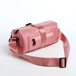 Сумка молодёжная на молнии, 25×12×12 см, розовая