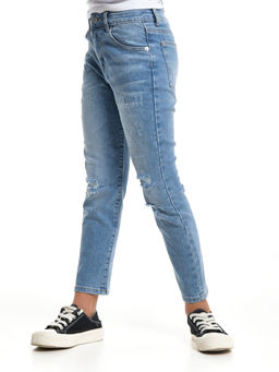 Джинсы синие для девочки 33-1062 синий - Mini maxi фото 11