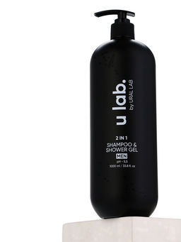 Гель для душа и шампунь мужской 2 в 1, 1000 мл, ULAB