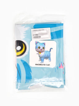 Цена за 5 шт. Воздушный шар фольгированный 22" «Голубая кошка», фигура под воздух