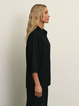 Льняная рубашка свободного кроя / Zarina фото 4