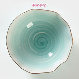 Салатник Доляна Млечный путь, 300 мл, d=13.5 см, фарфор, бирюзовый фото 2