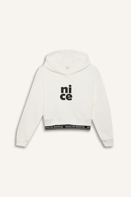 Relax Fit Kap__onlu Bask_l_ Sweatshirt K_z _ocuk - Defacto фото 9