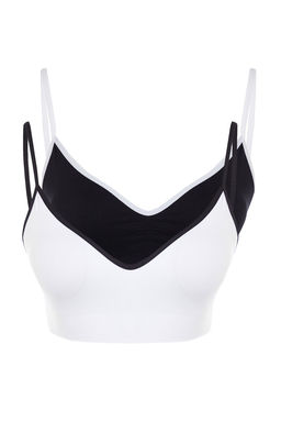 TRENDYOLMILLA Siyah-Beyaz 2li Paket Seamless/Dikissiz Dolgusuz Balensiz Kapl? Bustiyer Orme Sutyen THMAW25SU00003 фото 8