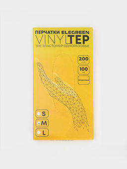 Перчатки одноразовые Elegreen TPE, прозрачные, 100 пар, размер М