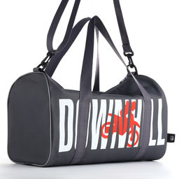 Сумка спортивная на молнии TEXTURA, с подкладкой, длинный ремень, маленький размер, с принтом, серая/белая