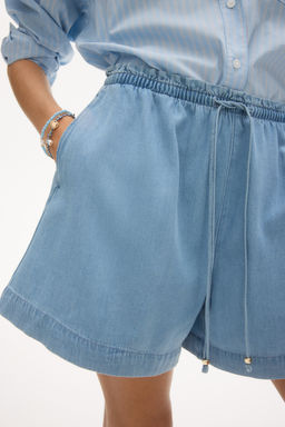 Pantal?n corto en denim con cord?n de ajuste - H&m фото 6