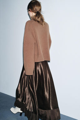 ZW COLLECTION LIMITED EDITION SATIN MIDI SKIRT - Zara фото 8