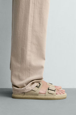 SANDALIA PIEL DOBLE TIRA / Gris Topo