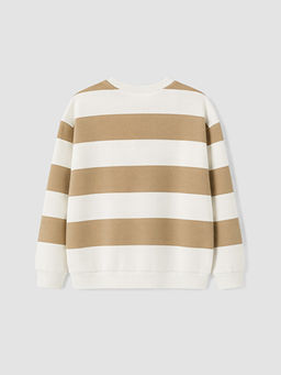 Bisiklet Yaka ?izgili Erkek ?ocuk Sweatshirt