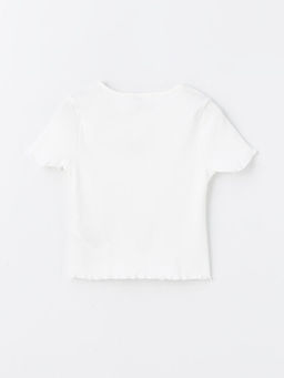 Bisiklet Yaka Nak??l? K?sa Kollu K?z ?ocuk Ti??rt - Waikiki фото 2