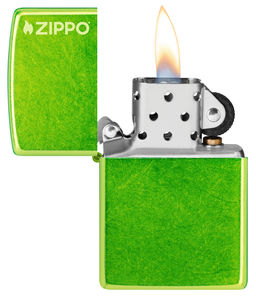 Зажигалка ZIPPO Логотип с кислотным зеленым покрытием | Lurid 24513ZL  фото 3
