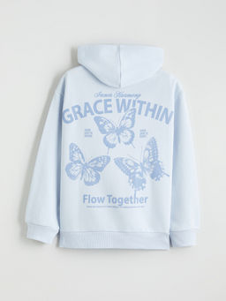 Kap??onlu K?z ?ocuk Kal?n Sweatshirt