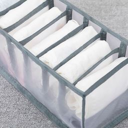 Прозрачный органайзер для хранения одежды 7 ячеек 32*12*12 см, серый (1940) - Мой органайзер фото 9