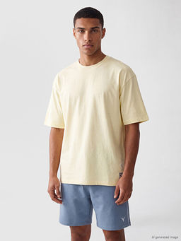 Loose Fit Bisiklet Yaka Erkek Spor Ti??rt