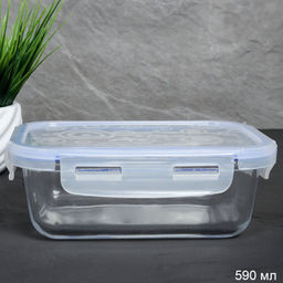 Контейнер прямоугольный 590 мл, стекло / T302 /уп 36/
