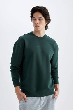 Толстовка свободного кроя с круглым вырезом и принтом - Defacto фото 3