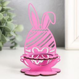 Подставка под яйцо Зайка 8,5х8,5х14,5 см (набор 4 детали) фиолетовый - Simaland фото 2