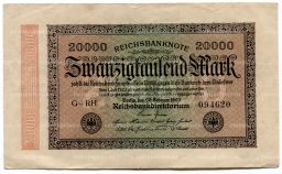Банкнота 20000 марок 1923 года Германия
