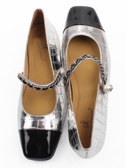 06-H4A-5C BLACK/SILVER Туфли женские (натуральная кожа)