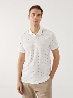 Polo Yaka K?sa Kollu Desenli Pike Erkek Ti??rt